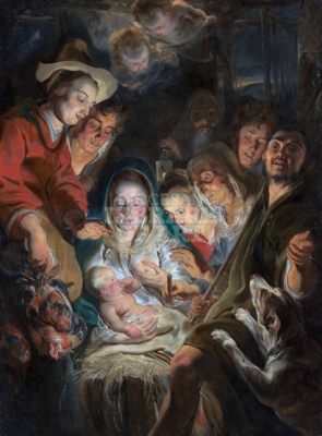 The Adoration of the Shepherds -  A Symphony of Light and Divine Serenity